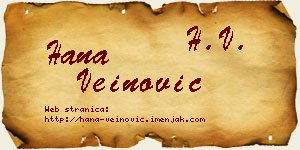 Hana Veinović vizit kartica
